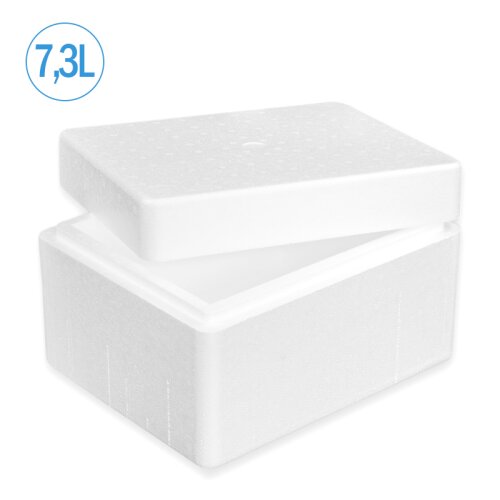 Thermobox Styrofoam box 7,3 liter cooling box shipping container for food, drinks, medication - Styrofoam made of EPS - reusable insulated box