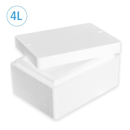 Thermobox Styrofoam box 4 liter cooling box shipping container for food, drinks, medication - Styrofoam made of EPS - reusable insulated box