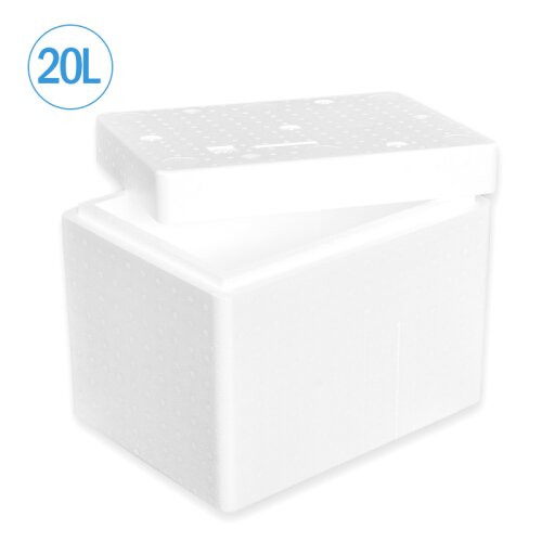 Thermobox Styrofoam box 20 liter cooling box shipping container for food, drinks, medication - Styrofoam made of EPS - reusable insulated box