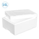 Thermobox Styroporbox 14 Liter Kühlbox Versandbehälter für Essen, Getränke, Medikamente - Styropor aus EPS - wiederverwendbare Isolierbox