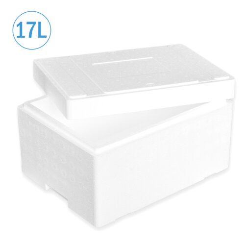 Thermobox Styrofoam box 17 liter cooling box shipping container for food, drinks, medication - Styrofoam made of EPS - reusable insulated box