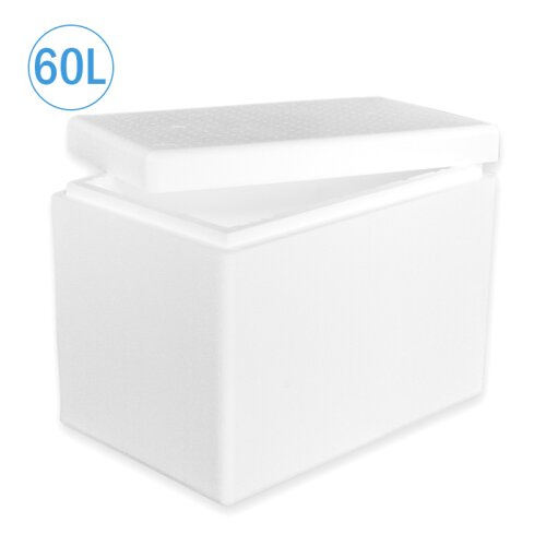 Thermobox Styrofoam box 60 liter cooling box shipping container for food, drinks, medication - Styrofoam made of EPS - reusable insulated box