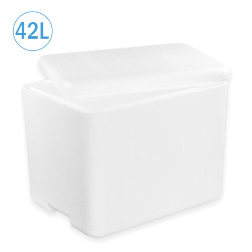 Thermobox Styrofoam box 42 liter cooling box shipping container for food, drinks, medication - Styrofoam made of EPS - reusable insulated box