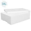 Thermobox Styrofoam box 10 liter cooler box shipping container for food, drinks, medication - Styrofoam made of EPS - reusable insulated box