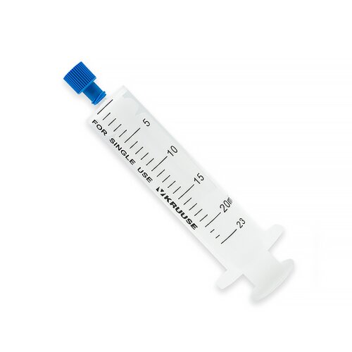 KRUUSE disposable syringe 20ml incl. KRUUSE cap blue