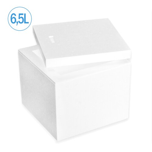 Thermobox Styrofoam box 6,5 liter cooler box shipping container for food, drinks, medication - Styrofoam made of EPS - reusable insulated box