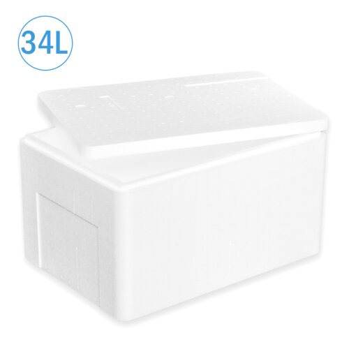 Boîte isotherme en polystyrène 34 litres glacière récipient d’expédition pour aliments, boissons, médicaments - polystyrène en EPS - boîte isolante réutilisable