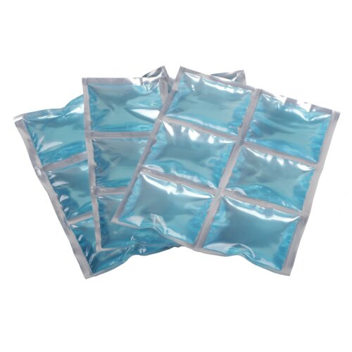 Set of 3 cooling pads 90g, each 13 x 15cm, flexible & pliable thanks to 3x2 cooling segments, food-safe, non-toxic, for children, dogs, on the go, for insect bites or swelling